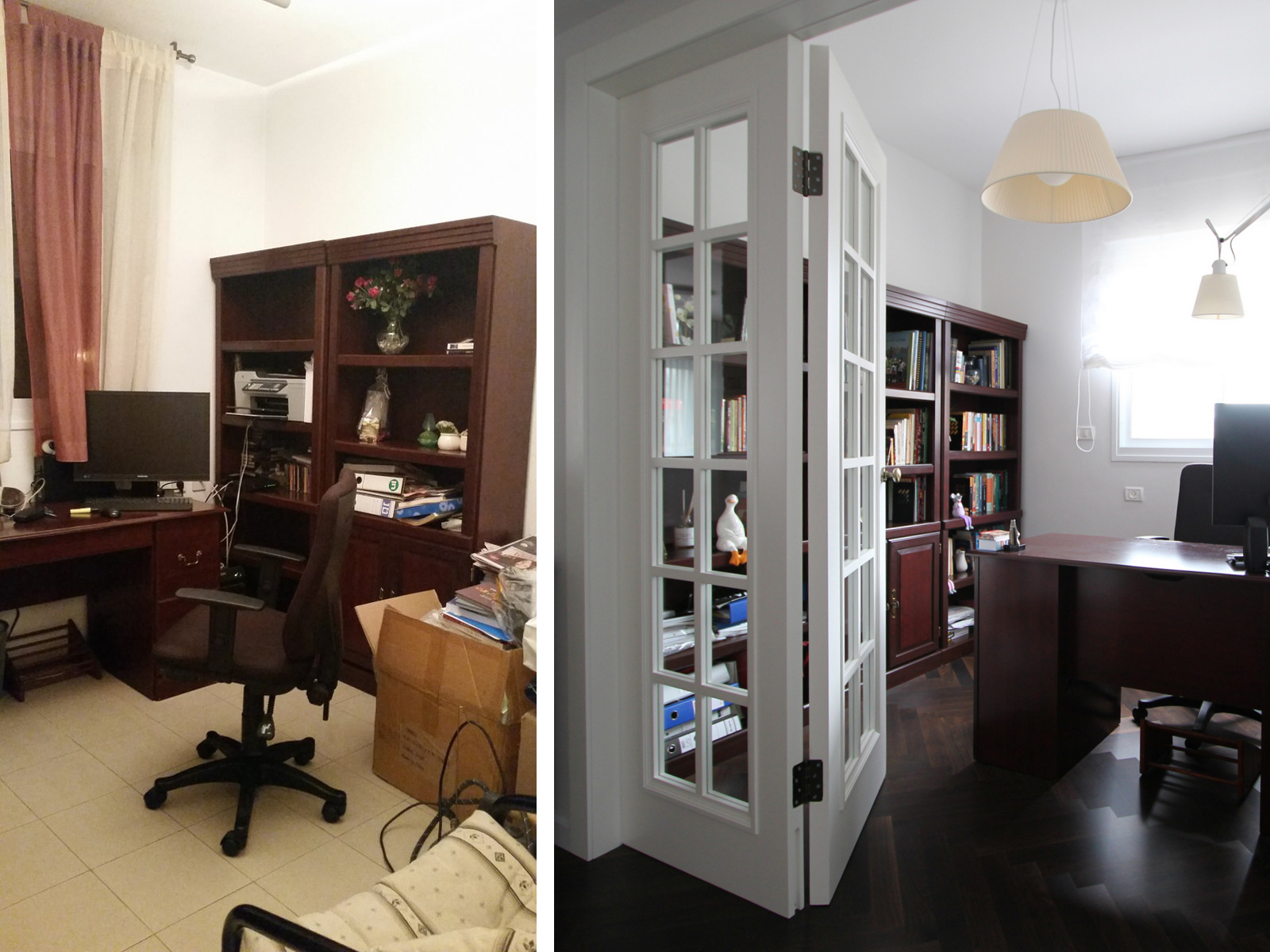 לפני ואחרי חדר עבודה עיצוב וצילום לירון גונן