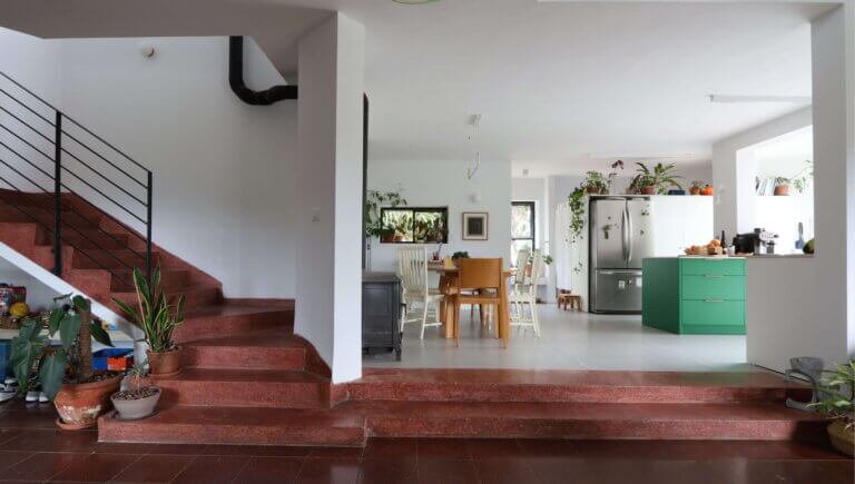 עיצוב פנים אקלקטי ריצוף טראצו